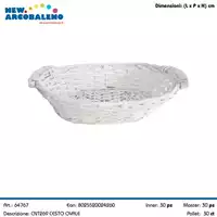 Foto articolo dell\'articolo CESTO OVALE BIANCO 36X27X10 CM CNT269 