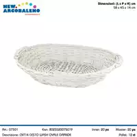 Foto articolo dell\'articolo CESTO OVALE BIANCO 58X45X14 CM CNT14