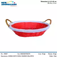 Foto articolo dell\'articolo CESTO OVALE CON BORDO VELLUTATO 50X36X13 CM CNT244 