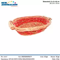 Foto articolo dell\'articolo CESTO OVALE MIELE/ORO/ROSSO 36X27X10 CM CNT163 