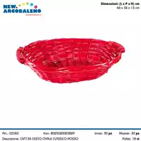 Foto articolo dell\'articolo CESTO OVALE ROSSO 46X34X13 CM CNT134 