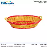 Foto articolo dell\'articolo CESTO OVALE ROSSO E MIELE 58X45X13 CM CNT31 