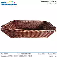 Foto articolo dell\'articolo CESTO RETTANGOLARE MARRONE VIMINI PIENO 71X48X17 CM CNT310 