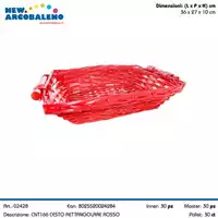 CESTO RETTANGOLARE ROSSO 36X27X10 CM CNT166 