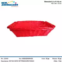 Foto articolo dell\'articolo CESTO RETTANGOLARE ROSSO 46X34X13 CM CNT154 