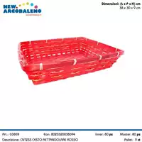 Foto articolo dell\'articolo CESTO RETTANGOLARE ROSSO IN BAMBU' 38X30X9 CM CNT233 