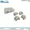 Foto articolo dell\'articolo CONFEZIONE 24 PZ COCCARDE METALIZZATE ARGENTO 6,5 CM AN130 