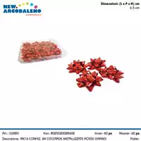 Foto articolo dell\'articolo CONFEZIONE 24 PZ COCCARDE METALLIZATE ROSSE 6,5 CM AN16 
