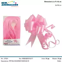 Foto articolo dell\'articolo CONFEZIONE 25 PZ COCCARDE ROSA 5X150 CM PRT746 