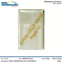 CONFEZIONE 25 PZ FOGLI CELLOPHANE 100X130 CM AN23 