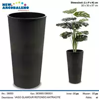 Foto articolo dell\'articolo CR00020 VASO GLAMOUR ALTO ROTONDO 30X57H CM ANTRACITE