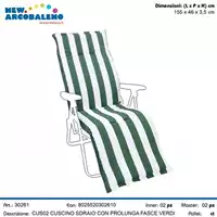 Foto articolo dell\'articolo CUSCINO SDRAIO CON PROLUNGA DECORO FASCE VERDI CUS02