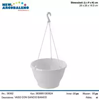 Foto articolo dell\'articolo HW26 BASKET CON GANCIO MELROSE ESPRIT 26X16.5H CM BIANCO