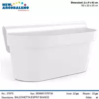 Foto articolo dell\'articolo KW502020 BALCONETTA ESPRIT 50x20x20 CM BIANCO