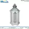 Foto articolo dell\'articolo LANTERNA BIANCA IN LEGNO CON TETTO IN METALLO GRIGIO 15X15X36 CM CAS358 