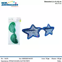 Foto articolo dell\'articolo OCCHIALI GLITTER 26X9 CM PRT569 