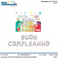 PALLONCINO FOIL BUON COMPLEANNO H40 CM CA. PRT369 