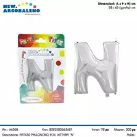 Foto articolo dell\'articolo PALLONCINO FOIL LETTERA N H 65 CM CA. PRT430