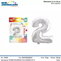 Foto articolo dell\'articolo PALLONCINO FOIL N°2  H 60 CM CA. PRT302  