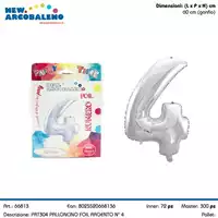 Foto articolo dell\'articolo PALLONCINO FOIL N°4 H 60 CM CA. PRT304