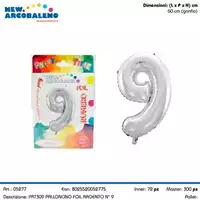 PALLONCINO FOIL N°9 H 60 CM CA. PRT309 