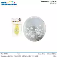 Foto articolo dell\'articolo PALLONCINO GIGANTE W GLI SPOSI 60X60 CM CA. BLL108/1