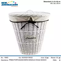 Foto articolo dell\'articolo PORTABIANCHERIA OVALE BIANCO LAUNDRY PRB09 
