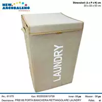 Foto articolo dell\'articolo PORTABIANCHERIA RETTANGOLARE LAUNDRY BEIGE 33x33x53 cm PRB188