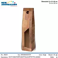 Foto articolo dell\'articolo PORTABOTTIGLIE EFFETTO LEGNO 1 BOTTIGLIA 9x9x38 CM CATVN1F/V098 VCT01