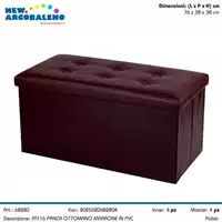 Foto articolo dell\'articolo POUF OTTOMANO MARRONE IN PVC 76x38x38 CM PFF16 