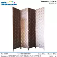 Foto articolo dell\'articolo SEPARE' 4 ANTE DOUBLE FACE MARRONE 180X40 CM SEP06