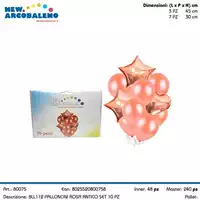 Foto articolo dell\'articolo SET 10 PZ PALLONCINI ROSA ANTICO BLL112 