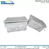 Foto articolo dell\'articolo SET 2 CESTI RETTANGOLARI IN VIMINI FODERATI CON FIOCCO BIANCO CST92 