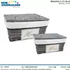 Foto articolo dell\'articolo SET 2 CESTI RETTANGOLARI IN VIMINI FODERATI DECORO HOME CST107 