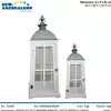 Foto articolo dell\'articolo SET 2 PZ LANTERNA BIANCA IN LEGNO CON TETTO IN METALLO GRIGIO CAS403