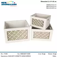 Foto articolo dell\'articolo SET 3 CASSETTE LEGNO BIANCO VSL36 