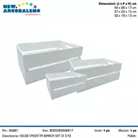 Foto articolo dell\'articolo SET 3 PZ CASSETTA IN LEGNO BIANCA VSL02 