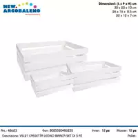 Foto articolo dell\'articolo SET 3 PZ CASSETTA IN LEGNO BIANCA VSL21 