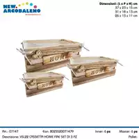 Foto articolo dell\'articolo SET 3 PZ CASSETTA IN LEGNO HOME VSL22 
