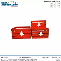 Foto articolo dell\'articolo SET 3 PZ CASSETTA ROSSA DECORO ALBERO VSL19 