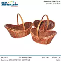 Foto articolo dell\'articolo SET 3 PZ CESTO MARRONE CON MANICO VIMINI PIENO CST16 
