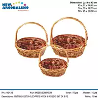 Foto articolo dell\'articolo SET 3 PZ CESTO NOCE CON MANCI CNT182 