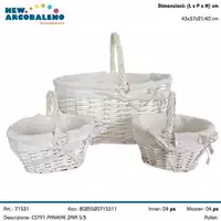 Foto articolo dell\'articolo SET 3 PZ CESTO PANIERE FODERATO CST91 