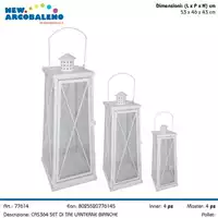 Foto articolo dell\'articolo SET 3 PZ LANTERNA BIANCA IN FERRO CAS364 