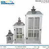 Foto articolo dell\'articolo SET 3 PZ LANTERNA BIANCA IN LEGNO CON TETTO IN METALLO GRIGIO CAS408