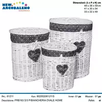 Foto articolo dell\'articolo SET 3 PZ PORTABIANCHERIA OVALE HOME PRB163 