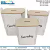 Foto articolo dell\'articolo SET 3 PZ PORTABIANCHERIA OVALE IN FERRO BIANCO PRB179
