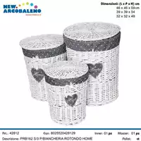Foto articolo dell\'articolo SET 3 PZ PORTABIANCHERIA ROTONDO HOME PRB162 