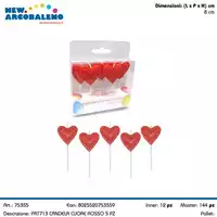 Foto articolo dell\'articolo SET 5 PZ CANDELA CUORE ROSSO H 8 CM PRT713 