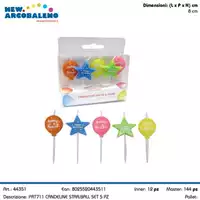 Foto articolo dell\'articolo SET 5 PZ CANDELINE STAR/BALL H 8 CM  PRT711 